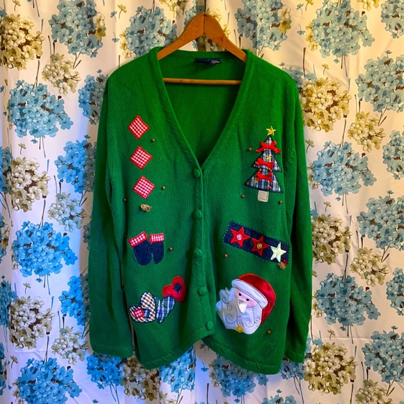 Basic Editions Sweaters - Ugly Green Christmas Sweater